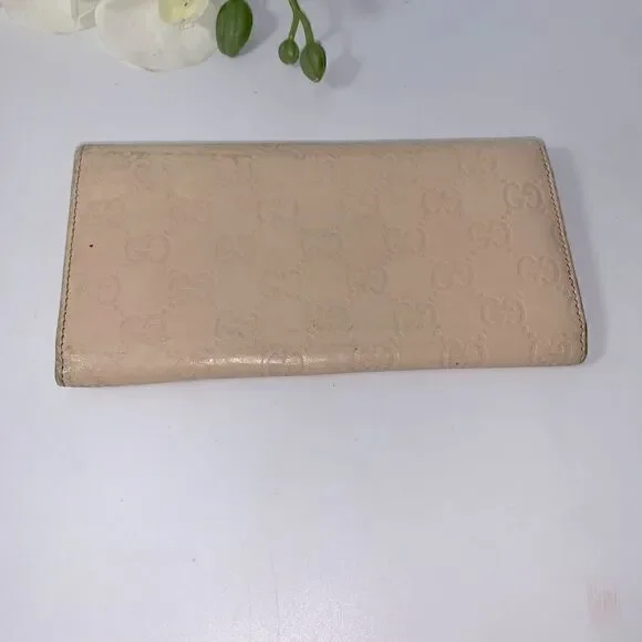 Authentic GUCCI Guccissima Long Clutch  Wallet Beige - Picture 6 of 14